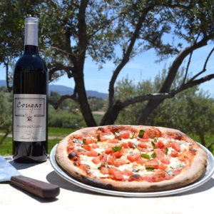 Pizza from the deli at Cougar Vineyard & Winery Temecula