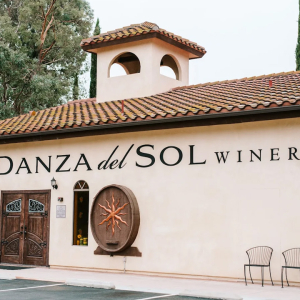 Iconice tasting room entrance at Danza del Sol Winery in Temecula Valley