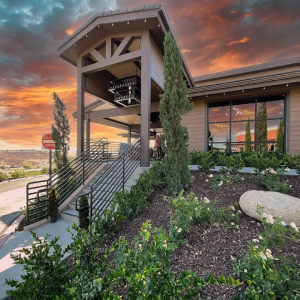 View of outside of remodeled tasting room at Falkner Winery