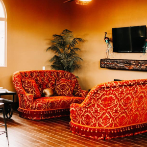 Inside the loung at Fazeli Cellars WInery Temecula