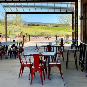 Covered patio at Jordan Parker Winery Temecula
