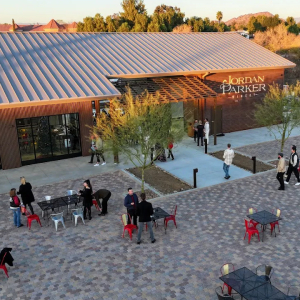 Drone shot of the main tasting room at Jordan Parker Winery in Temecula