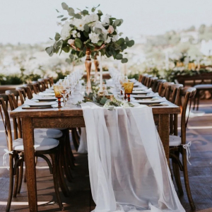 Table setting for wedding reception at Julie's Dream Winery Temecula