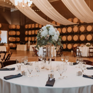 Barrel room wedding reception at Leonesse Cellars Temecula