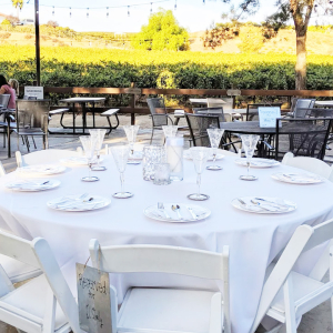 Table setting for wedding reception at Longshadow Ranch Winery Temecula