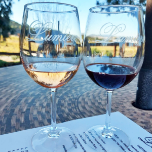 Red and white wines at Lumiere Winery Temecula