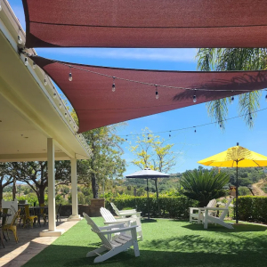 The outside terrace at Masia de La Vinya Winery Temecula