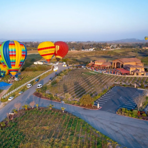 Hot Air Balloons over Monte De Oro Winery Temecularo Winer