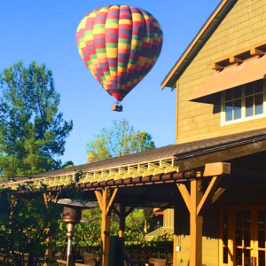 Balloon hovers in the background at Ponte Winery Temecula