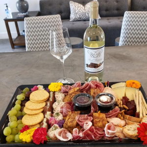A large charcuterie paried with wine at Raul Ramirez Winery in Temecula