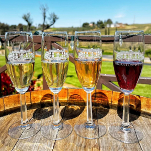 Champgne flights at Thorton Winery Temecula