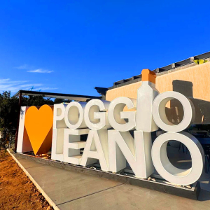 Poggio Leano sign in front of Alex by Poggio Leano Winery Temecula